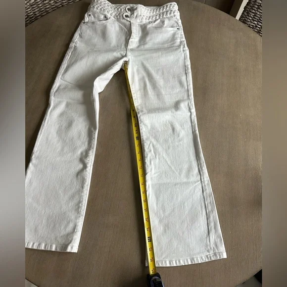 10 Crosby Derek Lam White braided Flare crop Jeans - Picture 5 of 9